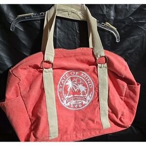 Jimmy Buffet's Margaritaville State Of Mind Large Coral Canvas Travel Duffle Bag